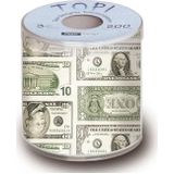 2x stuks dollar geld fun toiletpapier 3-laags papier