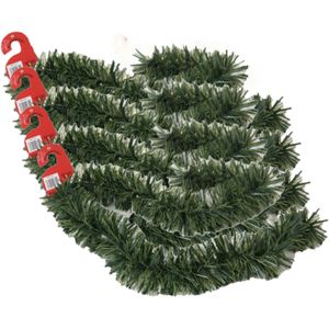 4x stuks kerstboom folie slingers/lametta guirlandes van 180 x 12 cm in de kleur glitter groen