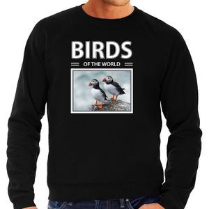 Papegaaiduiker foto sweater zwart voor heren - birds of the world cadeau trui vogel liefhebber