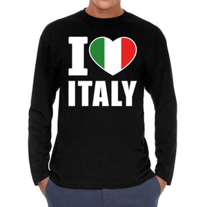I love Italy supporter shirt long sleeves zwart voor heren