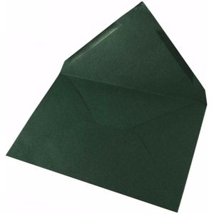 10x onbedrukte kerst enveloppen groen
