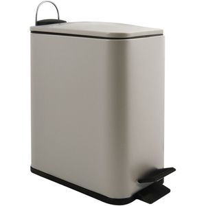 Spirella Pedaalemmer Paris - beige - 5 liter - metaal - L28 x B14 x H29 cm - soft-close - toilet/badkamer