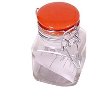 1x Glazen kruidenierspotjes/weckpotjes 90 ml met beugelsluiting en rubberen ring rood