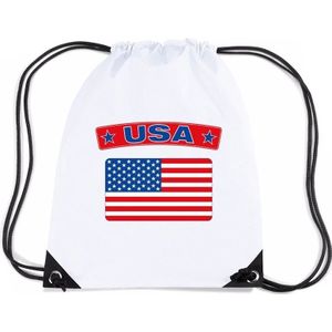 Nylon USA sporttas Amerikaanse vlag wit