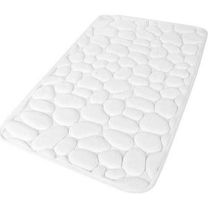 Urban Living Badkamerkleedje/badmat tapijt - memory foam - parel wit - 50 x 80 cm - anti slip