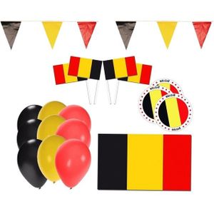 Belgie feestpakket met Belgische supporter versiering