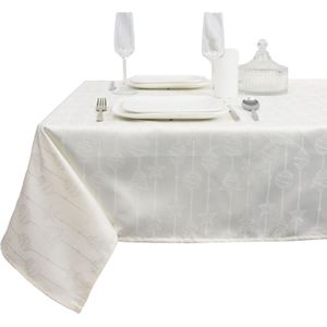 Unique Living Kerst tafelkleed - wit - 145 x 200 cm - polyester