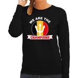 We are the champions zwarte fan sweater / kleding Belgie supporter EK/ WK voor dames