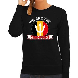 We are the champions zwarte fan sweater / kleding Belgie supporter EK/ WK voor dames