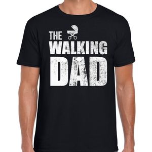 The walking dad t-shirt zwart voor heren - papa vaderdag cadeau shirt