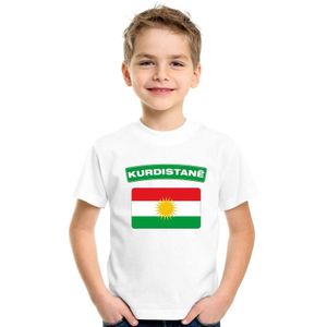 T-shirt Koerdistaanse vlag wit kinderen
