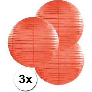 Oranje lampionnen 35 cm 3 stuks