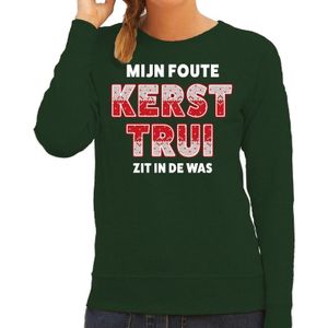 Groene kersttrui / kerstkleding Mijn foute kerst trui zit in de was groen voor dames