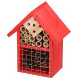 Rood huisje voor insecten 19 cm vlinderhuis/bijenhuis/wespenhotel