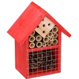 Rood huisje voor insecten 19 cm vlinderhuis/bijenhuis/wespenhotel