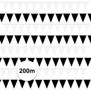 200 meter zwart/witte buitenvlaggetjes