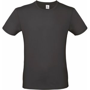 Zwart basic grote maten t-shirt met ronde hals voor heren van katoen XXXL