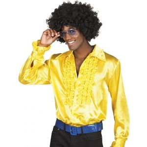Gele rouche overhemd voor heren