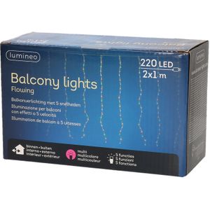 LED gordijnverlichting balkon gekleurd 220 lampjes