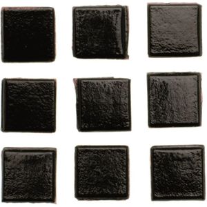 30x stuks vierkante mozaiek steentjes zwart 2 x 2 cm