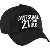 Awesome 21 year old verjaardag cadeau pet / cap zwart voor dames en heren