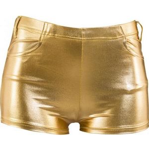 Gouden verkleed party hotpants voor dames