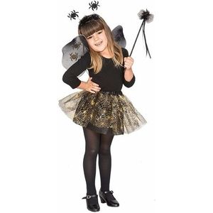 Halloween Verkleedkleding zwarte spin heksenset voor meisjes