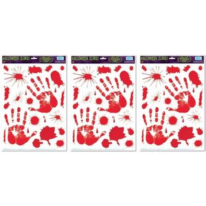 3x Raamsticker bloed handafdruk