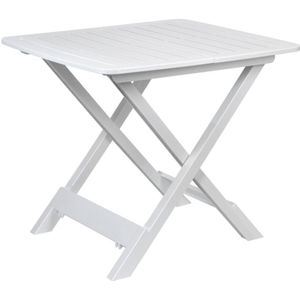 Sunnydays tuin bijzettafeltje - wit - kunststof - opvouwbaar - L44 x B44 x H50 cmÃ¯Â¿Â½ - Bijzettafels