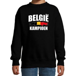 Zwarte fan sweater / kleding Belgie kampioen EK/ WK voor kinderen