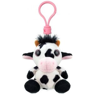 Pluche knuffel koe sleutelhanger 9 cm