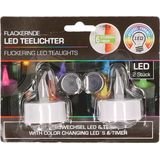 3x set van 2 stuks Led theelichtjes/waxinelichtjes gekleurd 4 cm