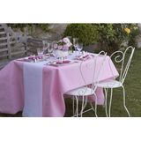 Feest tafelkleed met loper op rol - roze/wit - 10 meter