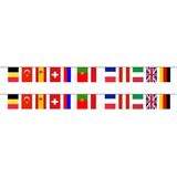 2x stuks europese landen vlaggetjes slinger/vlaggenlijn van 5 meter