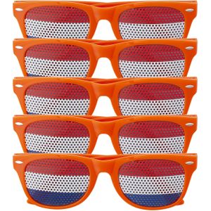 5x stuks trendoz Oranje thema Koningsdag feest/party bril voor volwassenen