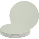 Zeller Placemats - 8x - lederlook - mintgroen - rond - 38 cm - tafel dekken - onderleggers