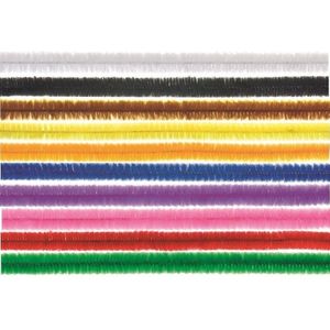 Chenilledraad - 20x - regenboog mix - 50 cm - knutsel materialen