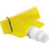 Waterzak - 2x - geel - navulbaar - opvouwbaar met haak - 400 ml - festival/outdoor