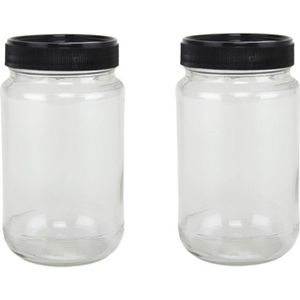 30x Weckpotten/opslag potten met draaideksel 320 ml van glas - Mason jars - Jampotten