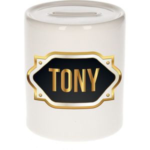 Tony naam / voornaam kado spaarpot met embleem