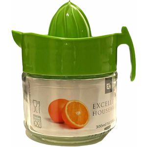 Excellent Houseware Sinaasappelpers/citruspers Mini - Handmatig - kunststof - 15 x 12 cm - groen
