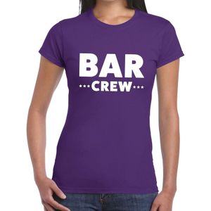 Bellatio Decorations Bar Crew t-shirt voor dames - personeel/staff shirt - paars