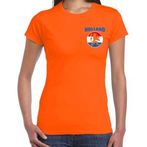 Oranje EK/ WK fan shirt / kleding Hollland vlag cirkel leeuw embleem borst voor heren