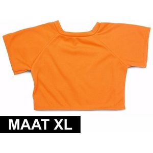 Oranje shirt XL voor Clothies knuffeldier 22 x 20 cm