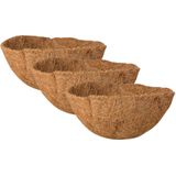 3x stuks voorgevormde inlegvellen kokos voor hanging basket 25 cm - kokosinleggers