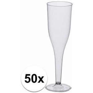 Plastic champagne glaasjes 50 stuks