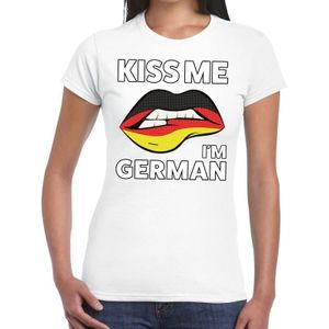 Kiss me I am German wit fun-t shirt voor dames
