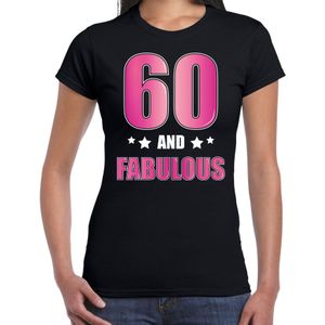 60 and fabulous verjaardag kado shirt / kleding 60 jaar zwart voor dames