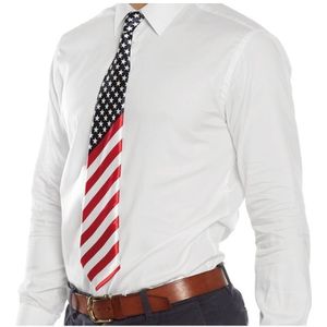 2x stuks USA Amerikaanse vlag thema verkleed stropdas