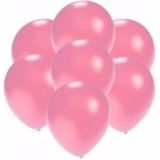Kleine metallic roze party ballonnen 75x stuks van 13 cm